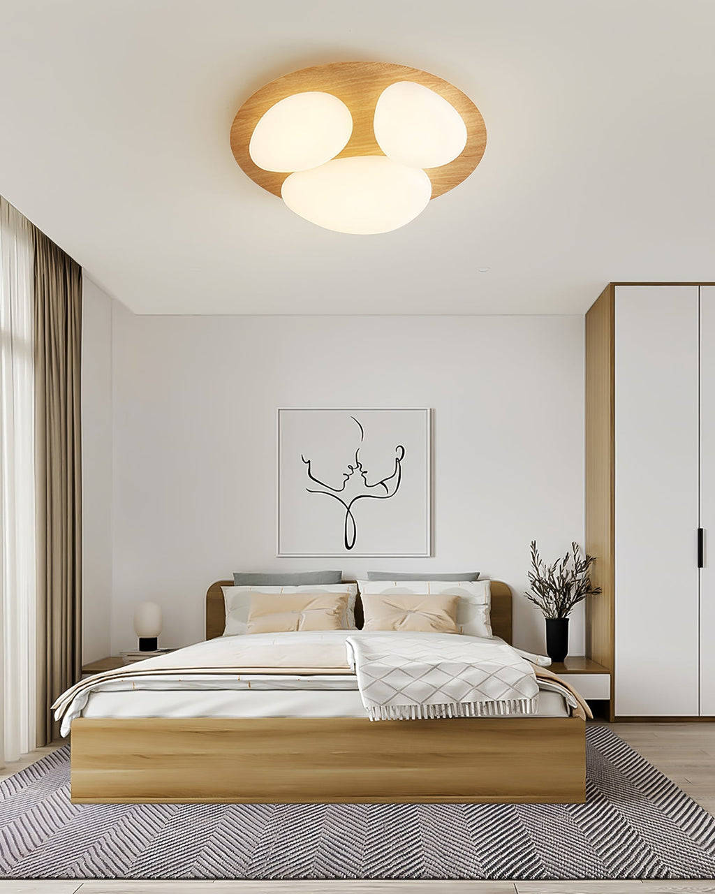 Avenora Minimalist Opal Acrylic Ceiling Light Warm Glow