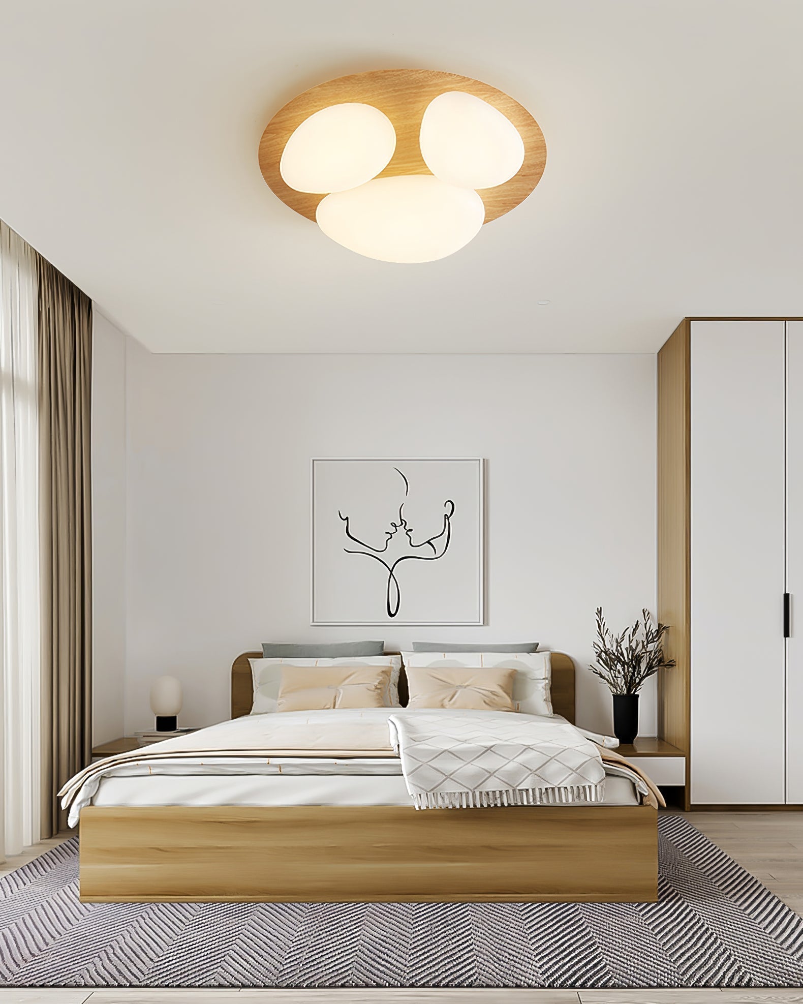 Avenora Minimalist Opal Acrylic Ceiling Light Warm Glow