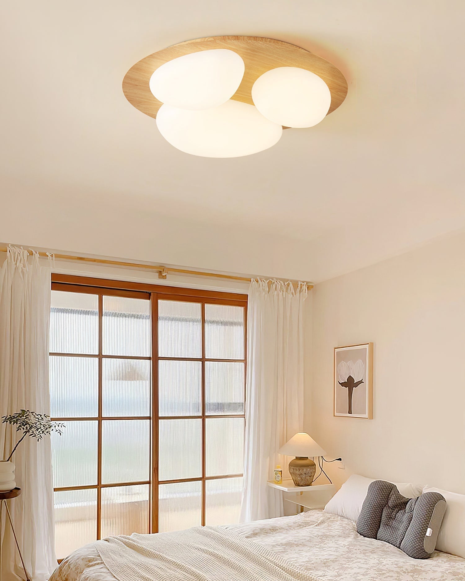 Avenora Minimalist Opal Acrylic Ceiling Light Warm Glow