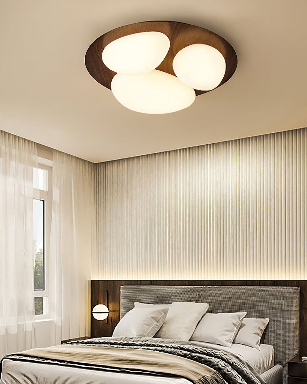 Avenora Minimalist Opal Acrylic Ceiling Light Warm Glow