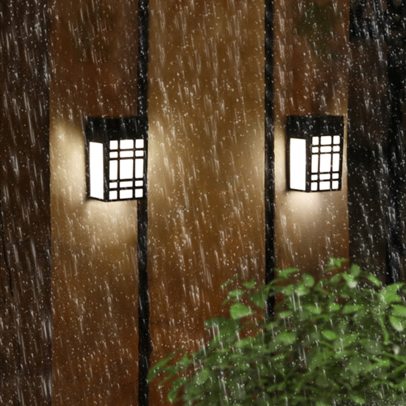 Akemi Japanese Solar LED Wall Light For Outdoor Garden