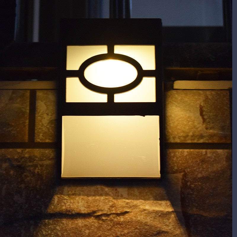Akemi Japanese Solar LED Wall Light For Outdoor Garden