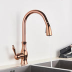 Aurelia Elegant Gold Kitchen Faucet With Retractable Spray