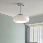 Lunara Space Age Chrome Ceiling Light With Milk Glass Globe