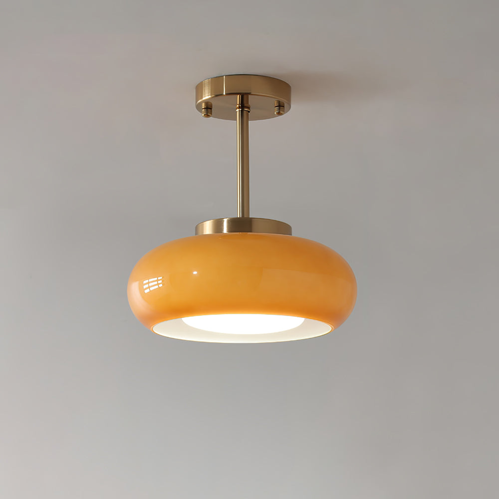 Lunara Space Age Chrome Ceiling Light With Milk Glass Globe