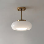 Lunara Space Age Chrome Ceiling Light With Milk Glass Globe