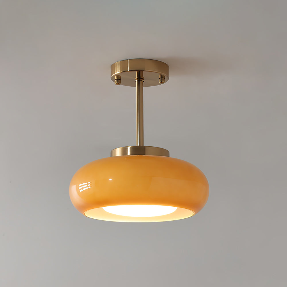 Lunara Space Age Chrome Ceiling Light With Milk Glass Globe
