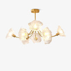 Liora Floral Glass Chandelier With Delicate Petal Design