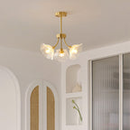 Liora Floral Glass Chandelier With Delicate Petal Design