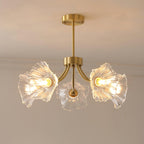 Liora Floral Glass Chandelier With Delicate Petal Design