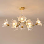 Liora Floral Glass Chandelier With Delicate Petal Design