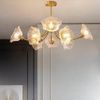Liora Floral Glass Chandelier With Delicate Petal Design