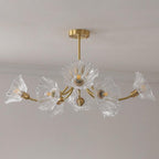 Liora Floral Glass Chandelier With Delicate Petal Design