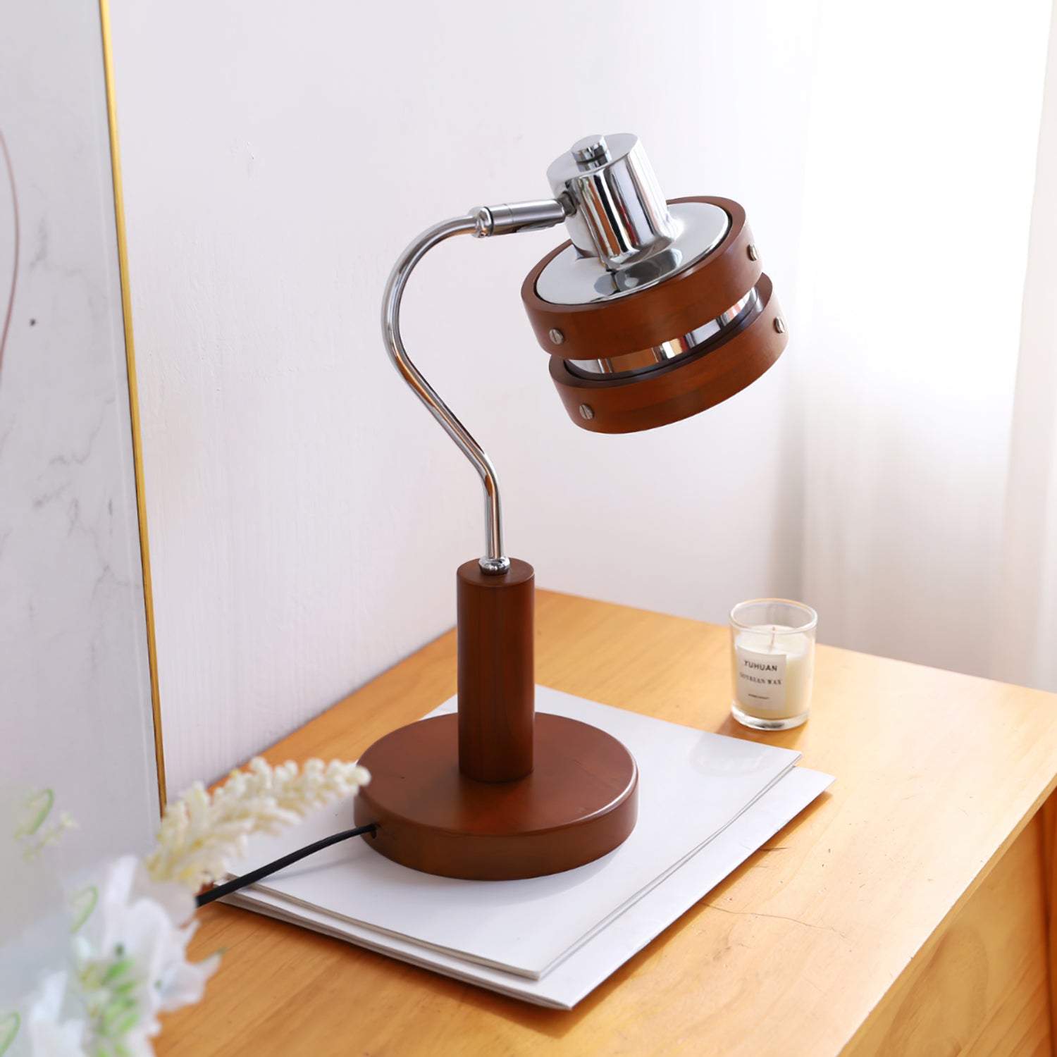Lumoria | Wood And Metal Desk Lamp With Rotating Head