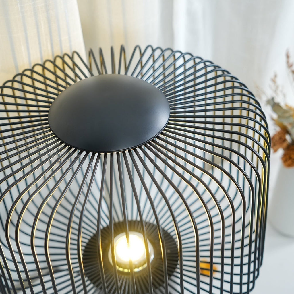 Aurell Table Lamp With Matte Black Screen And Marble Base