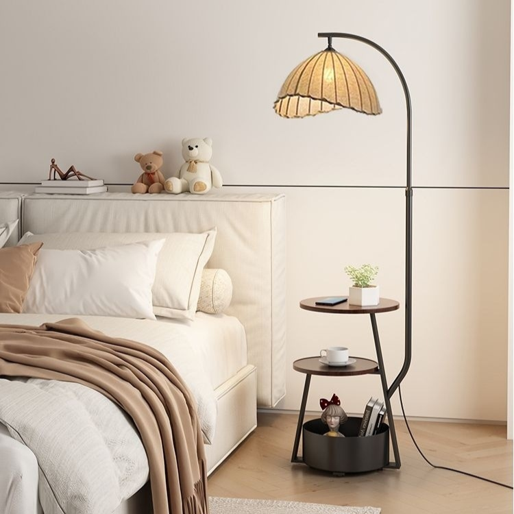 Miyako Minimalist Japanese Bedside Lamp Table in Wood