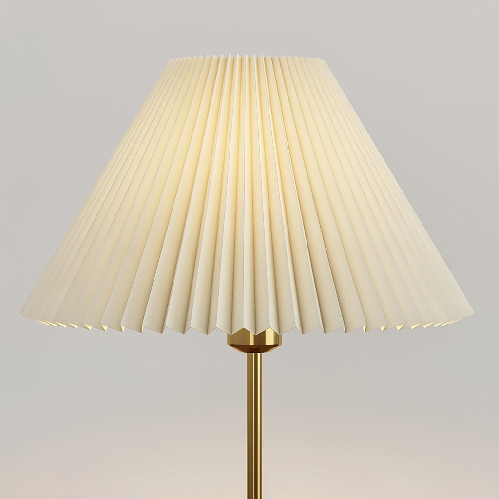 Elmora Pleated Linen Shade Table Lamp In Wood And Metal