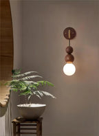 LumaWood | Walnut Wall Lamp With Gradient Glass For Home