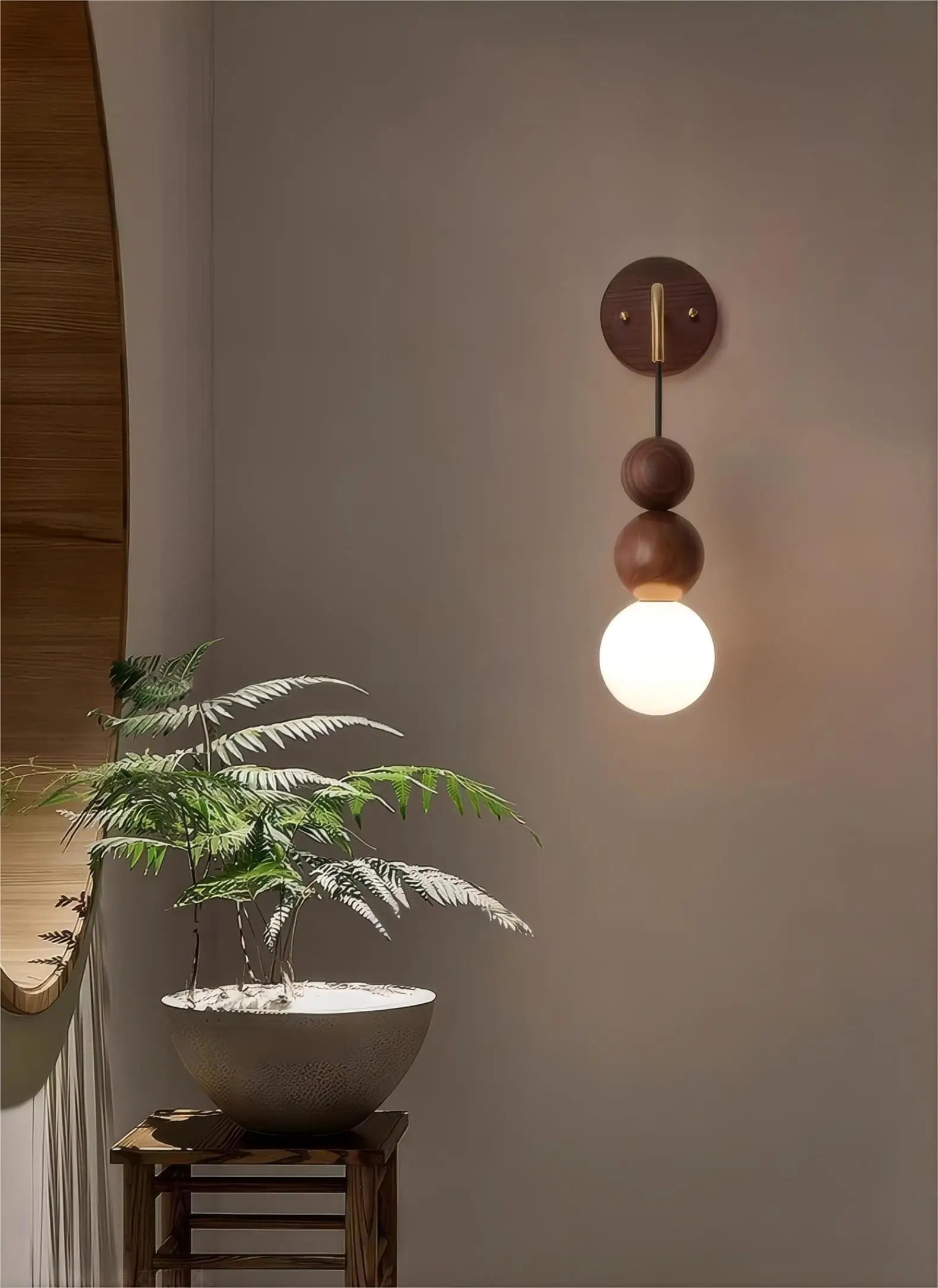 LumaWood | Walnut Wall Lamp With Gradient Glass For Home
