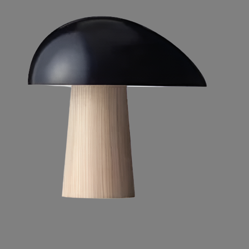 Nordlyn Mushroom Table Lamp With Warm Wood Grain Finish
