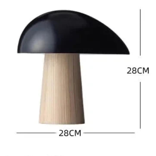 Nordlyn Mushroom Table Lamp With Warm Wood Grain Finish