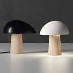 Nordlyn Mushroom Table Lamp With Warm Wood Grain Finish
