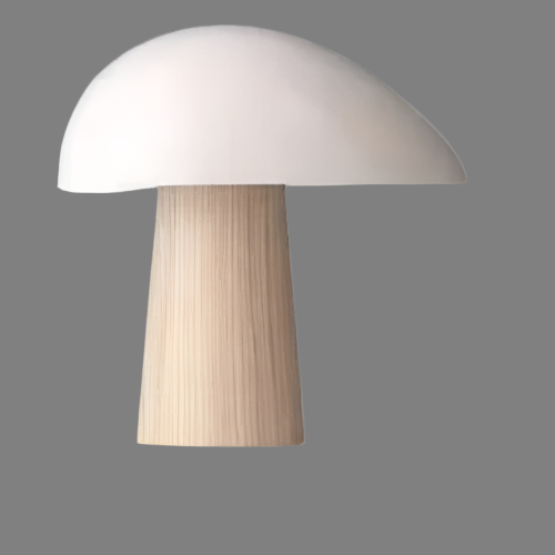 Nordlyn Mushroom Table Lamp With Warm Wood Grain Finish