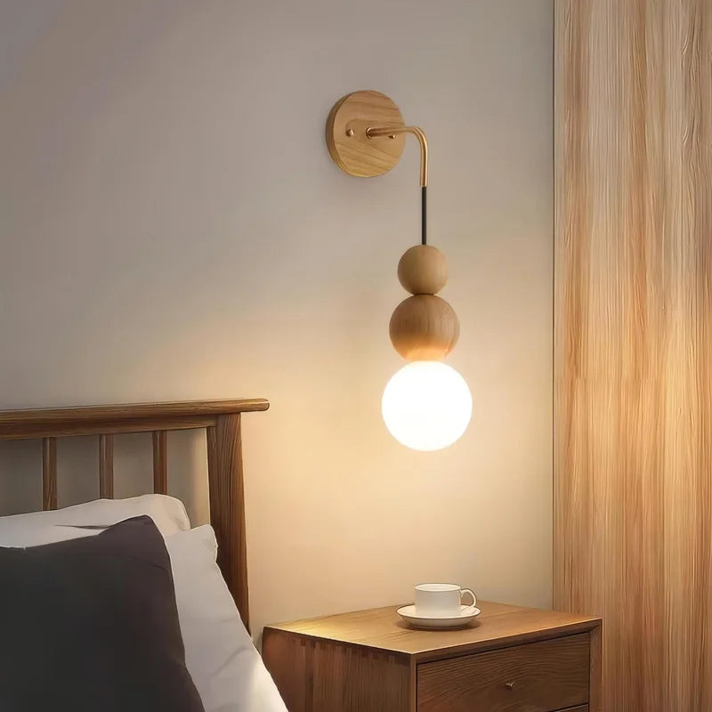 LumaWood | Walnut Wall Lamp With Gradient Glass For Home