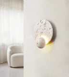 MiraStone Round Stone Wall Sconce For Living Room Decor