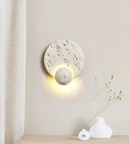 MiraStone Round Stone Wall Sconce For Living Room Decor