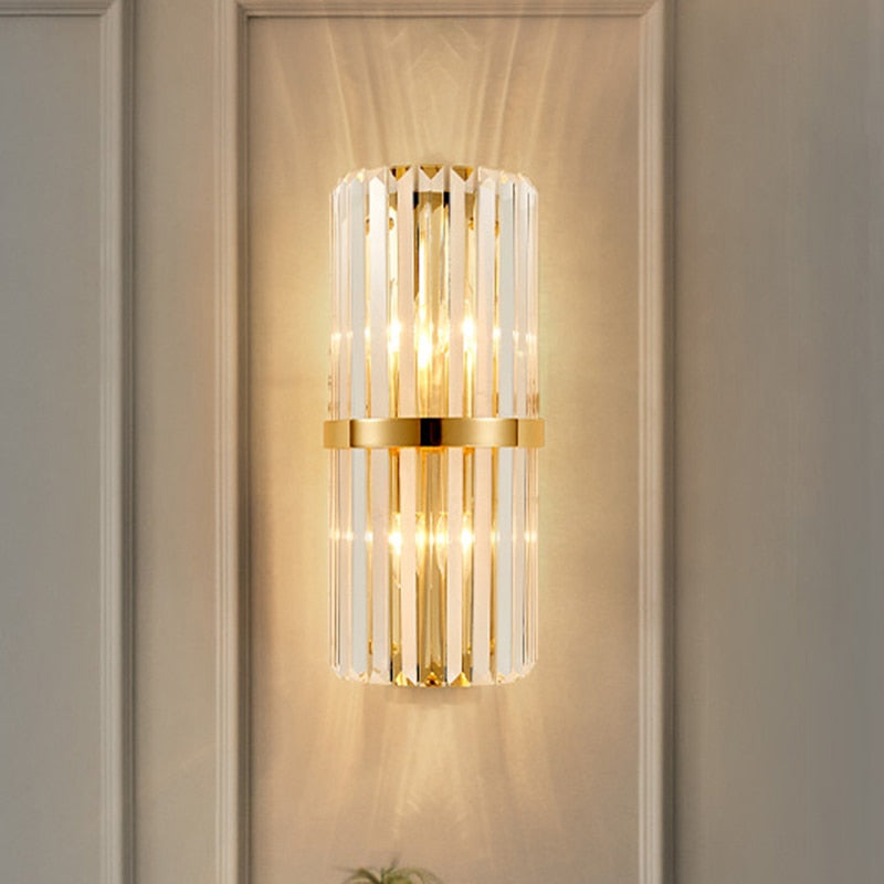 LumaLuxe Elegant Gold Wall Sconce With Warm Ambient Glow