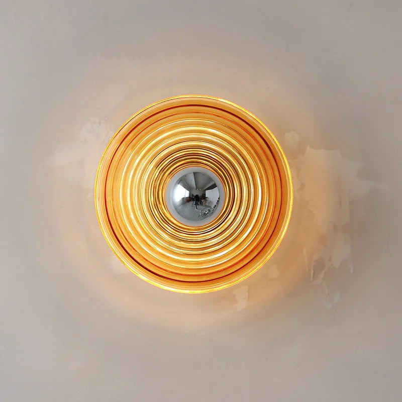 Aurelin | Retro Glass Wall Sconce In Blue, Orange, White
