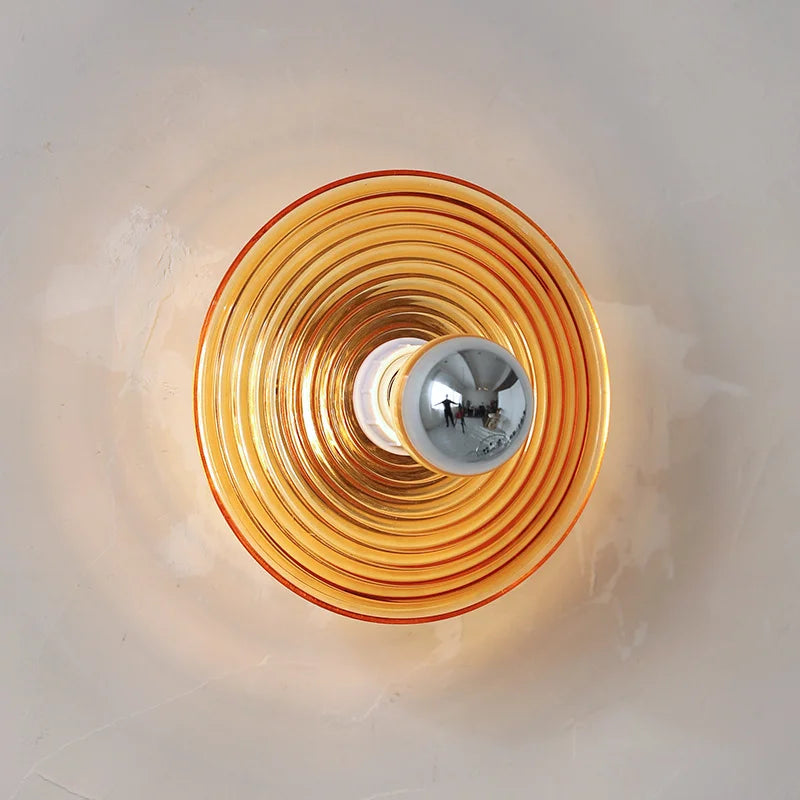 Aurelin | Retro Glass Wall Sconce In Blue, Orange, White