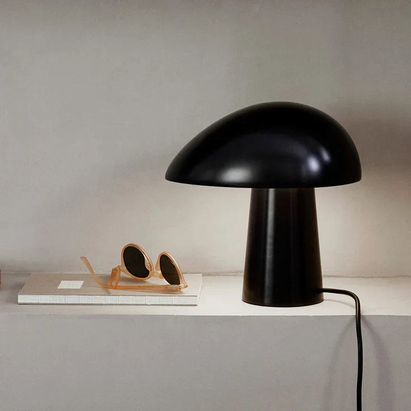 Nordlyn Mushroom Table Lamp With Warm Wood Grain Finish