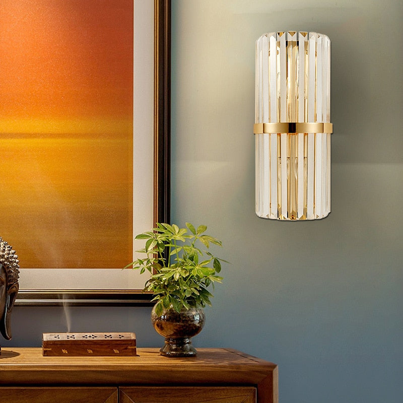 LumaLuxe Elegant Gold Wall Sconce With Warm Ambient Glow