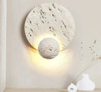 MiraStone Round Stone Wall Sconce For Living Room Decor