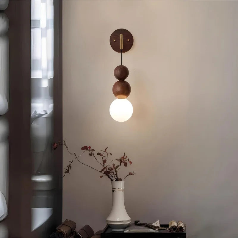 LumaWood | Walnut Wall Lamp With Gradient Glass For Home
