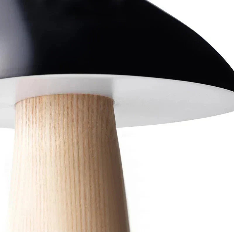 Nordlyn Mushroom Table Lamp With Warm Wood Grain Finish