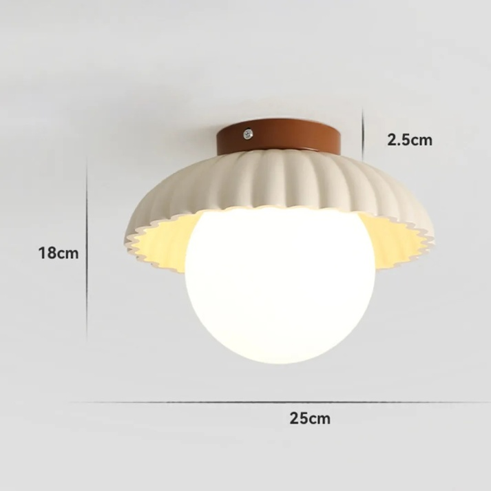 Ellerton Iron Hallway Ceiling Light With Cream Bud Shade