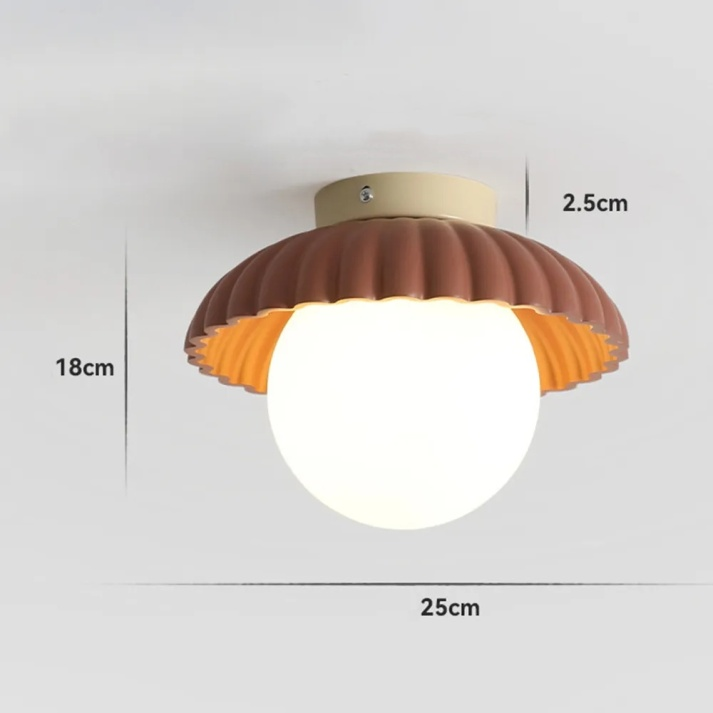 Ellerton Iron Hallway Ceiling Light With Cream Bud Shade