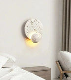 MiraStone Round Stone Wall Sconce For Living Room Decor