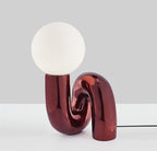 Aveline Tilted Desk Lamp in Glass and Resin for Living Room