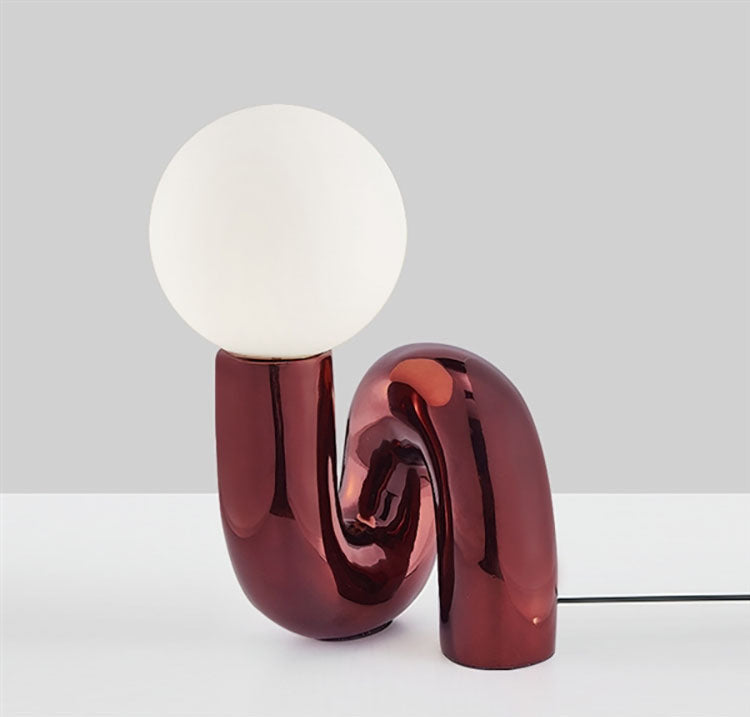 Aveline Tilted Desk Lamp in Glass and Resin for Living Room