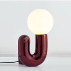 Aveline Tilted Desk Lamp in Glass and Resin for Living Room