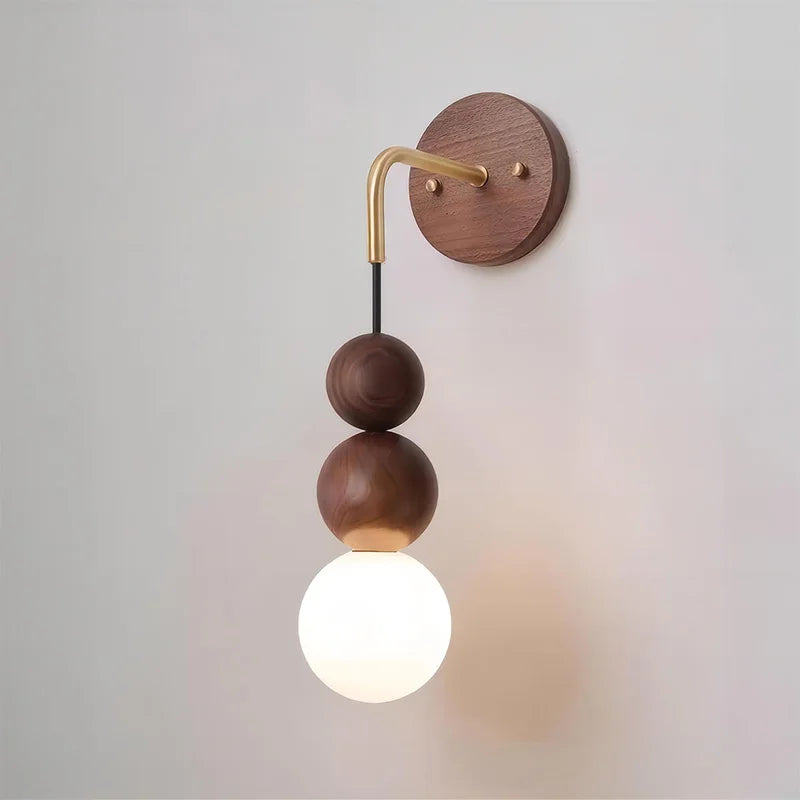 LumaWood | Walnut Wall Lamp With Gradient Glass For Home