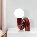 Aveline Tilted Desk Lamp in Glass and Resin for Living Room