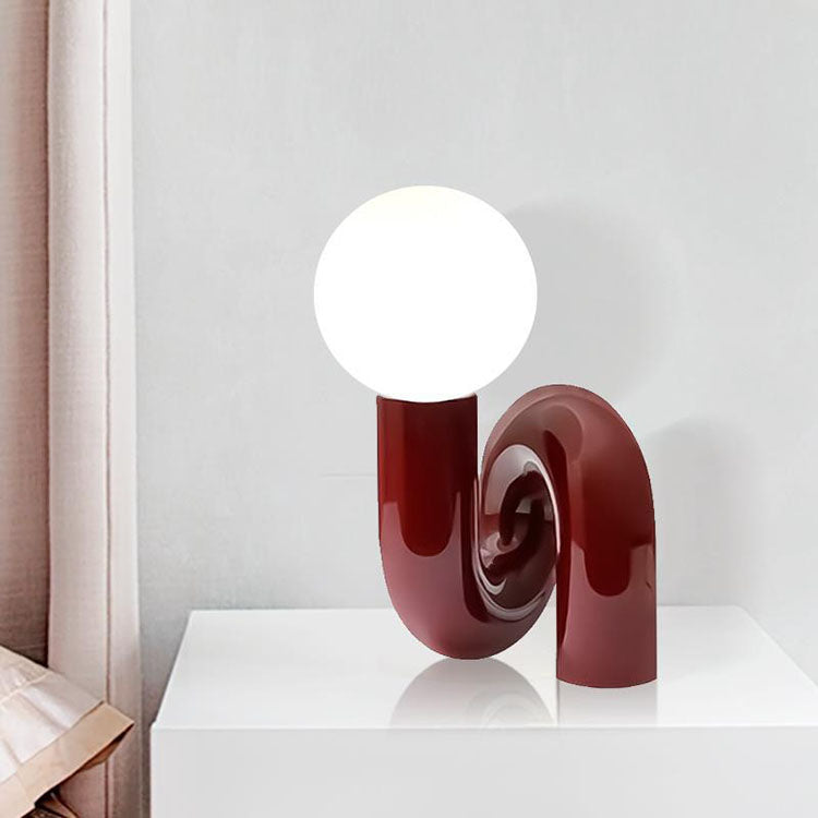 Aveline Tilted Desk Lamp in Glass and Resin for Living Room