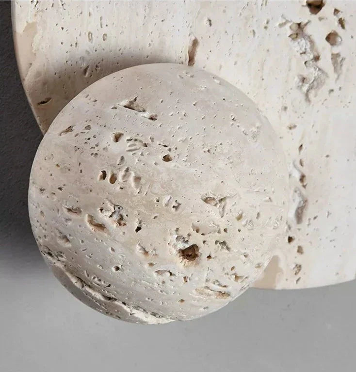 MiraStone Round Stone Wall Sconce For Living Room Decor