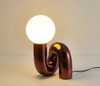 Aveline Tilted Desk Lamp in Glass and Resin for Living Room