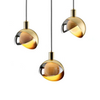 Aurelia | Scandinavian Gold Glass Pendant Light, Smoke Gray